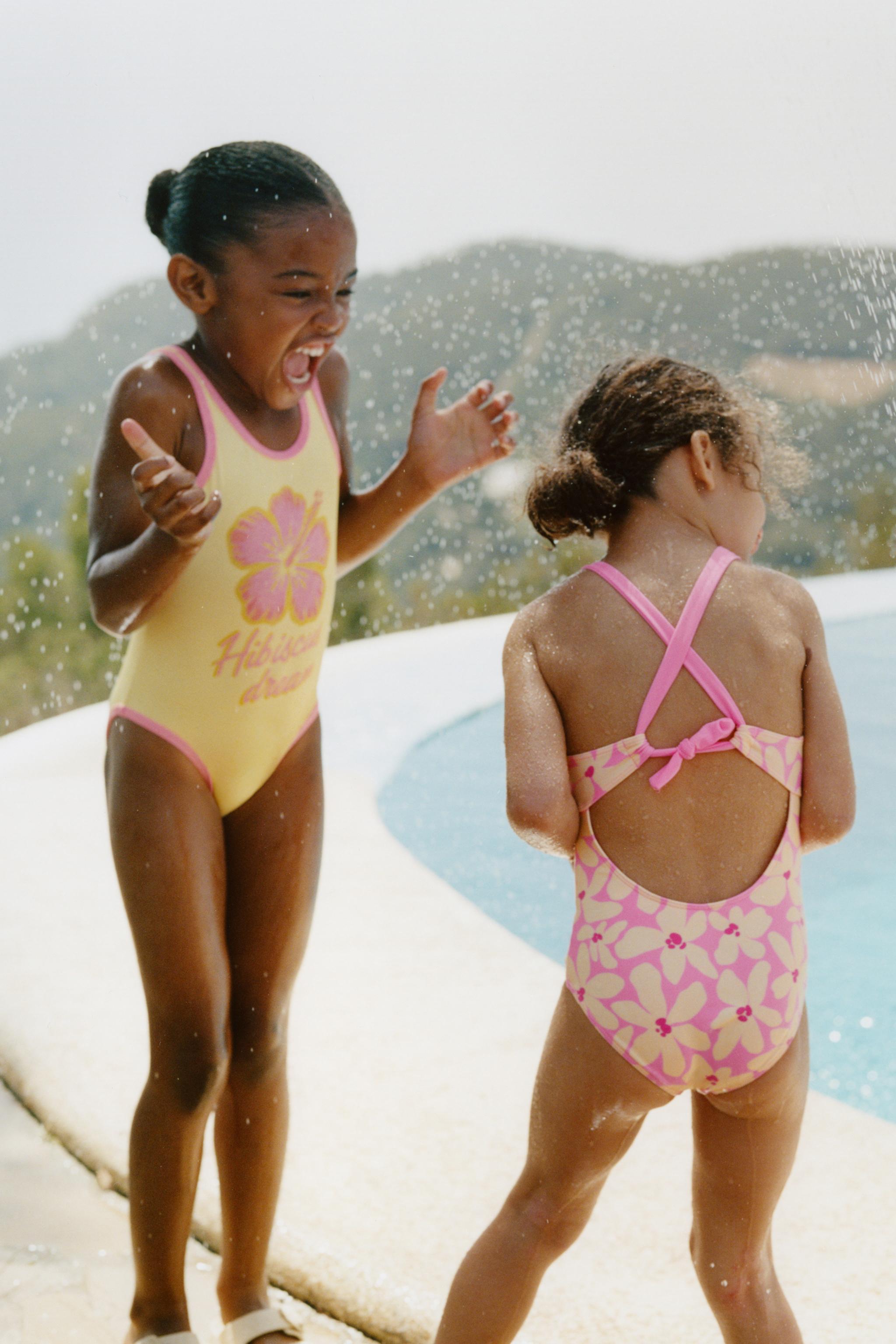 2-6 YEARS/ HIBISCUS FLOWER SWIMSUIT